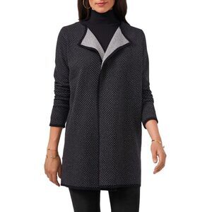 Vince Camuto Mini Dot Drape Open Cardigan In Silver Heather - XXL